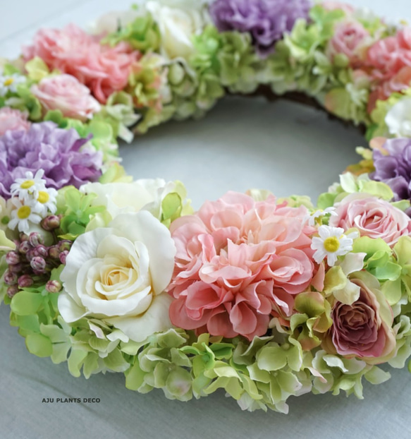 Wreath ～HAPPY～ 38cm（造花） 4枚目の画像