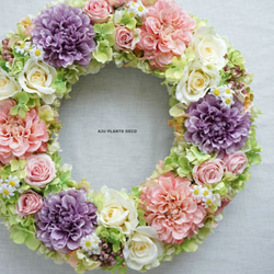 Wreath ～HAPPY～ 38cm（造花） 5枚目の画像
