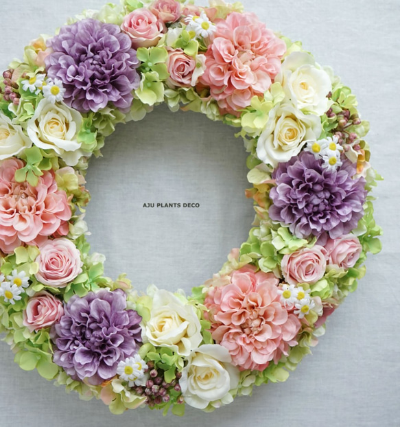Wreath ～HAPPY～ 38cm（造花） 5枚目の画像
