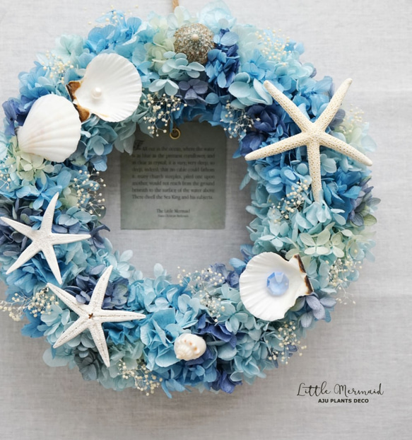 Little Mermaid Wreath ３～人魚の涙～　25cm（プリザ） 1枚目の画像