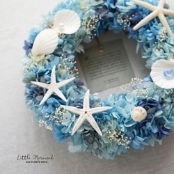 Little Mermaid Wreath ３～人魚の涙～　25cm（プリザ） 3枚目の画像