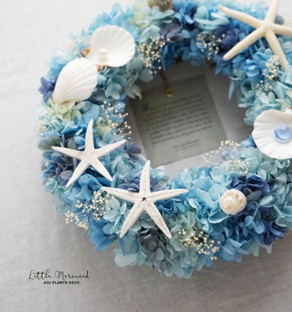 Little Mermaid Wreath ３～人魚の涙～　25cm（プリザ） 3枚目の画像