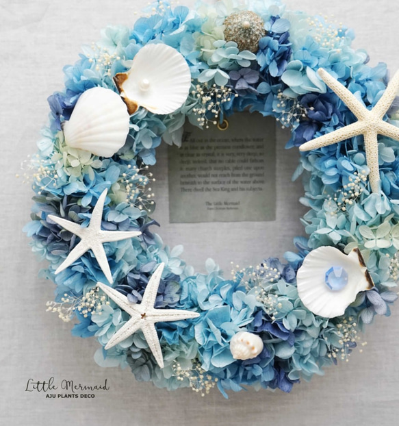 Little Mermaid Wreath ３～人魚の涙～　25cm（プリザ） 4枚目の画像