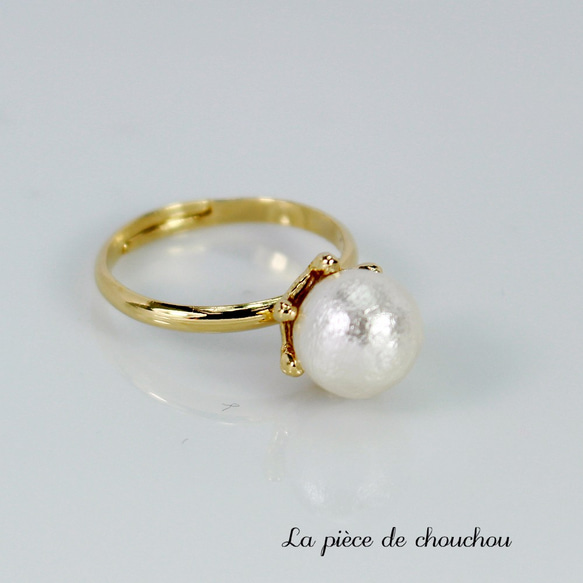 [翻新SALE] 8毫米棉珍珠戒指 第2張的照片