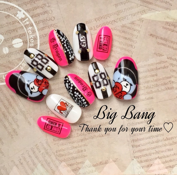 再販♡ BIGBANG ペイズリー.ver G-DRAGON ジヨン ネイルチップ ネイル