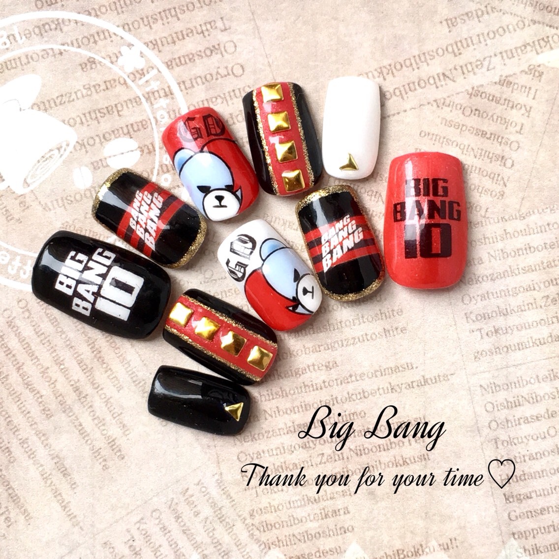 BIGBANG 10周年.ver G-DRAGON ジヨン ネイルチップ ネイル