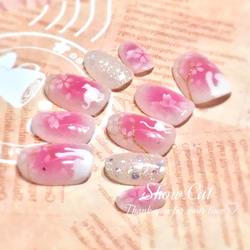 ネイルチップ 成人式 和柄 振袖 猫 花 フラワー ネイルチップオーダー ネイルチップ 成人式 和柄 振袖 猫 花 フラワー ネイルチップオーダー