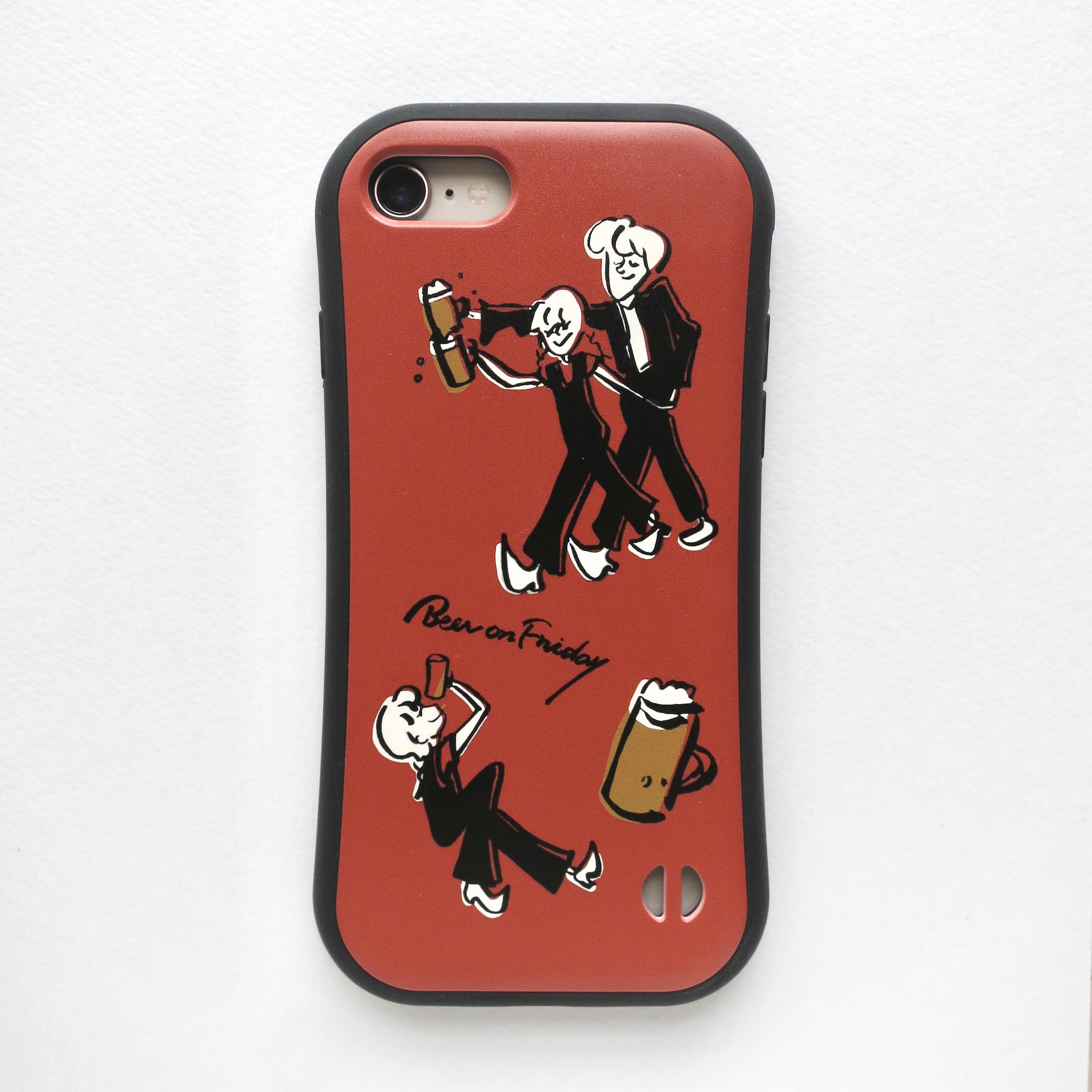 レッド iPhone iFaceケース付き