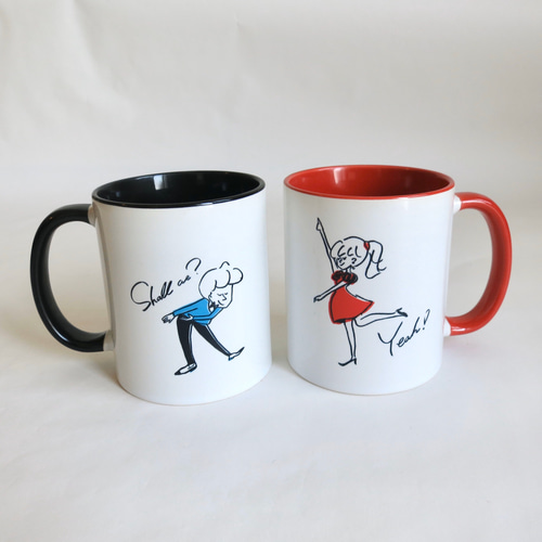 名前入れ無料☆ペアマグカップ 全4色 結婚祝いやクリスマスプレゼント 