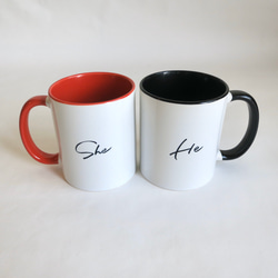 名前入れ無料★ペアマグカップ　全4色　結婚祝いやクリスマスプレゼントにも　 2枚目の画像