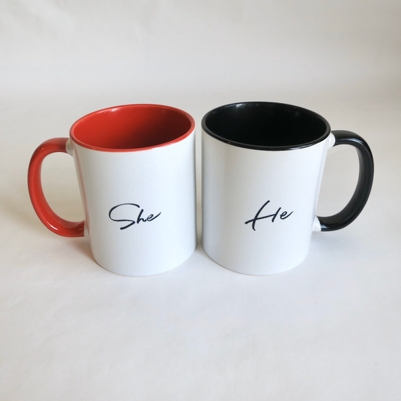 名前入れ無料★ペアマグカップ　全4色　結婚祝いやクリスマスプレゼントにも　 2枚目の画像