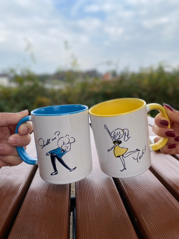 名前入れ無料★ペアマグカップ　全4色　結婚祝いやクリスマスプレゼントにも　 6枚目の画像