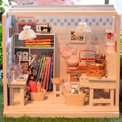 ドールハウス ミニチュア 手芸屋さん「Baby blue」 立体・オブジェ 風