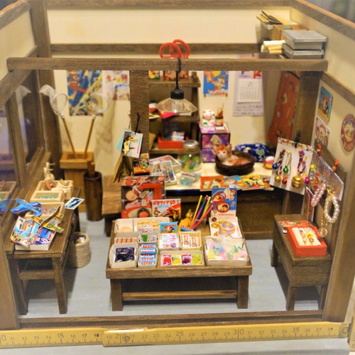 ドールハウス 駄菓子屋 お月さん 立体・オブジェ 小川 佳小里