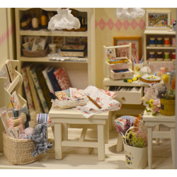 ドールハウス ミニチュア 手芸屋さん「Baby blue」 立体・オブジェ 風
