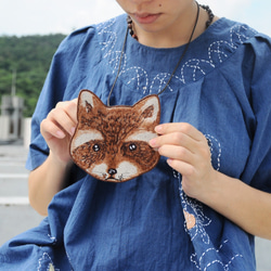 1983ER動物刺繡カッティングスリーブの錢を刺して/掛の飾を包む-アライグマRaccoon 4枚目の画像