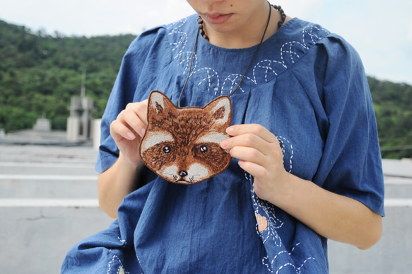 1983ER動物刺繡カッティングスリーブの錢を刺して/掛の飾を包む-アライグマRaccoon 4枚目の画像