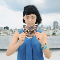 1983ER動物刺繡カッティングスリーブの錢を刺して/掛の飾を包む-ふくろうowl 4枚目の画像