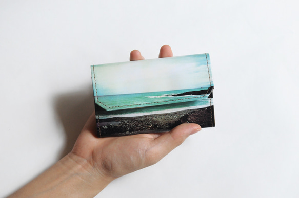 可水洗紙 小紙包 卡片夾 零錢包-不寂寞的海 第2張的照片