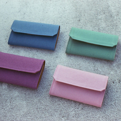 色票系列-厚帆布 可水洗紙 零錢包 卡片夾-紫色 第7張的照片