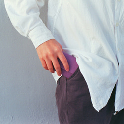 色票系列-厚帆布 可水洗紙 零錢包 卡片夾-紫色 第8張的照片