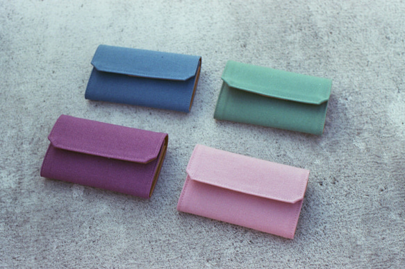 シーブルー-カラーチャットシリーズ 帆布 洗えるクラフト紙小銭入れ 4枚目の画像