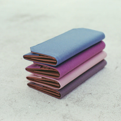 カラーチャットシリーズ 帆布 洗えるクラフト紙長財布-グレー 5枚目の画像