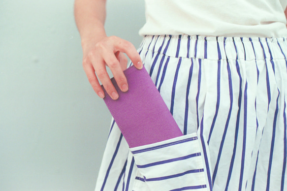 カラーチャットシリーズ 帆布 洗えるクラフト紙長財布-グレー 6枚目の画像