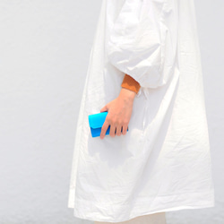 亮寶藍/藍色 帆布包 紙小包-超輕/錢包/可水洗 無動物成分/天然纖維材質 手工製作 第5張的照片