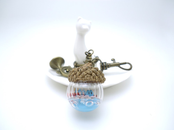 MNII○松果湖的藍色小鴨○模型○玻璃球鑰匙圈 第1張的照片