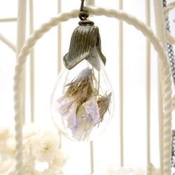 MNII○○ドライフラワーは○ロマンチックな紫色のガラス玉は、ネックレスをドロップ 6枚目の画像