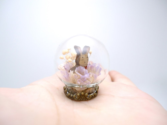 MNII○花叢小兔○模型○玻璃球擺飾 第7張的照片
