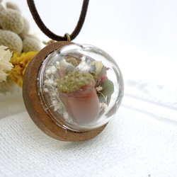 MNII○○ドライフルーツのモデルセット○○花のガラス玉のネックレス 3枚目の画像