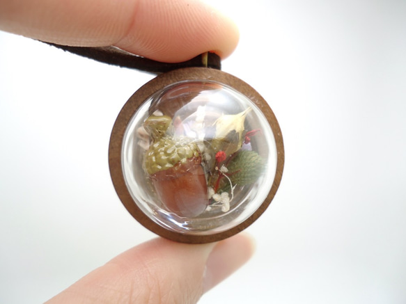 MNII○○ドライフルーツのモデルセット○○花のガラス玉のネックレス 5枚目の画像