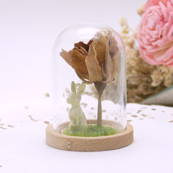 【冬季新作】MNII○兔子與玫瑰○乾燥花○玻璃球擺飾 第8張的照片