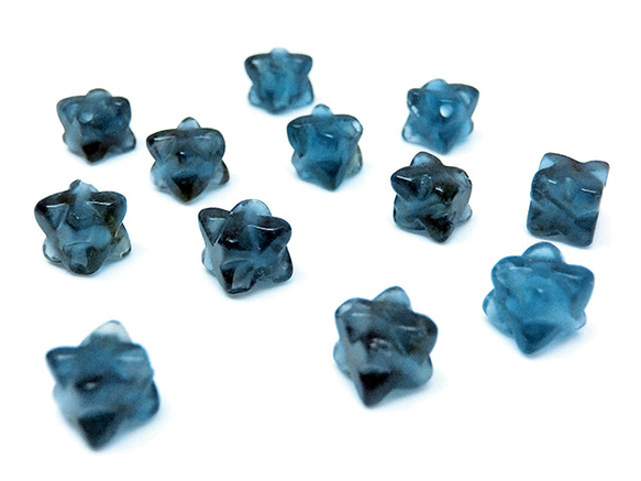 6個セット【C：青カラー】ブルー金平糖フローライト天然石 スター 六芒星 蛍石ダビデマカバM-S10C 3枚目の画像