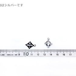 1個【シルバー】ダイヤ型の四つ葉のクローバー×キュービックジルコニア♡K16GPアクセサリー107S 5枚目の画像