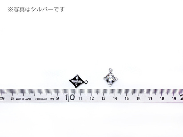 1個【シルバー】ダイヤ型の四つ葉のクローバー×キュービックジルコニア♡K16GPアクセサリー107S 5枚目の画像