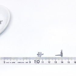【1ペア】雪の結晶ピアススタッド 本ロジウム パーツ キュービックジコニアハンドメイドアクセサリー素材・材料M24S 5枚目の画像