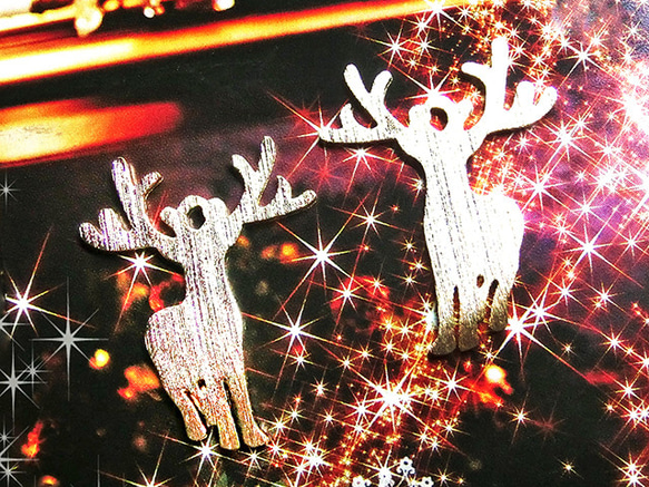 【2個】トナカイ★メタルプレート クリスマス アニマル Xmas Christmas サンタクロース076 7枚目の画像
