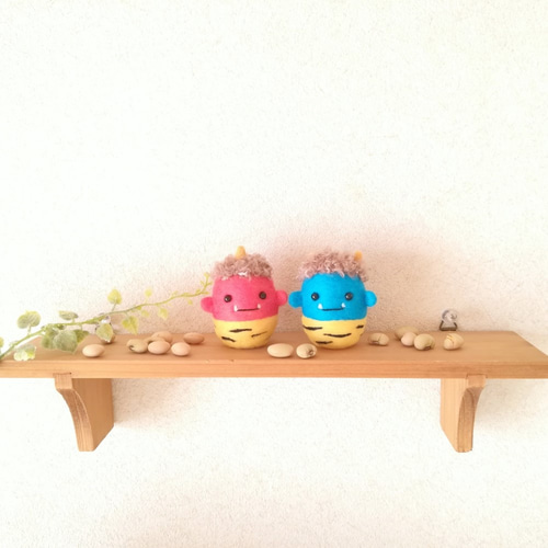 節分 赤鬼さん＆青鬼さん☆羊毛フェルト 羊毛フェルト nico*2 通販