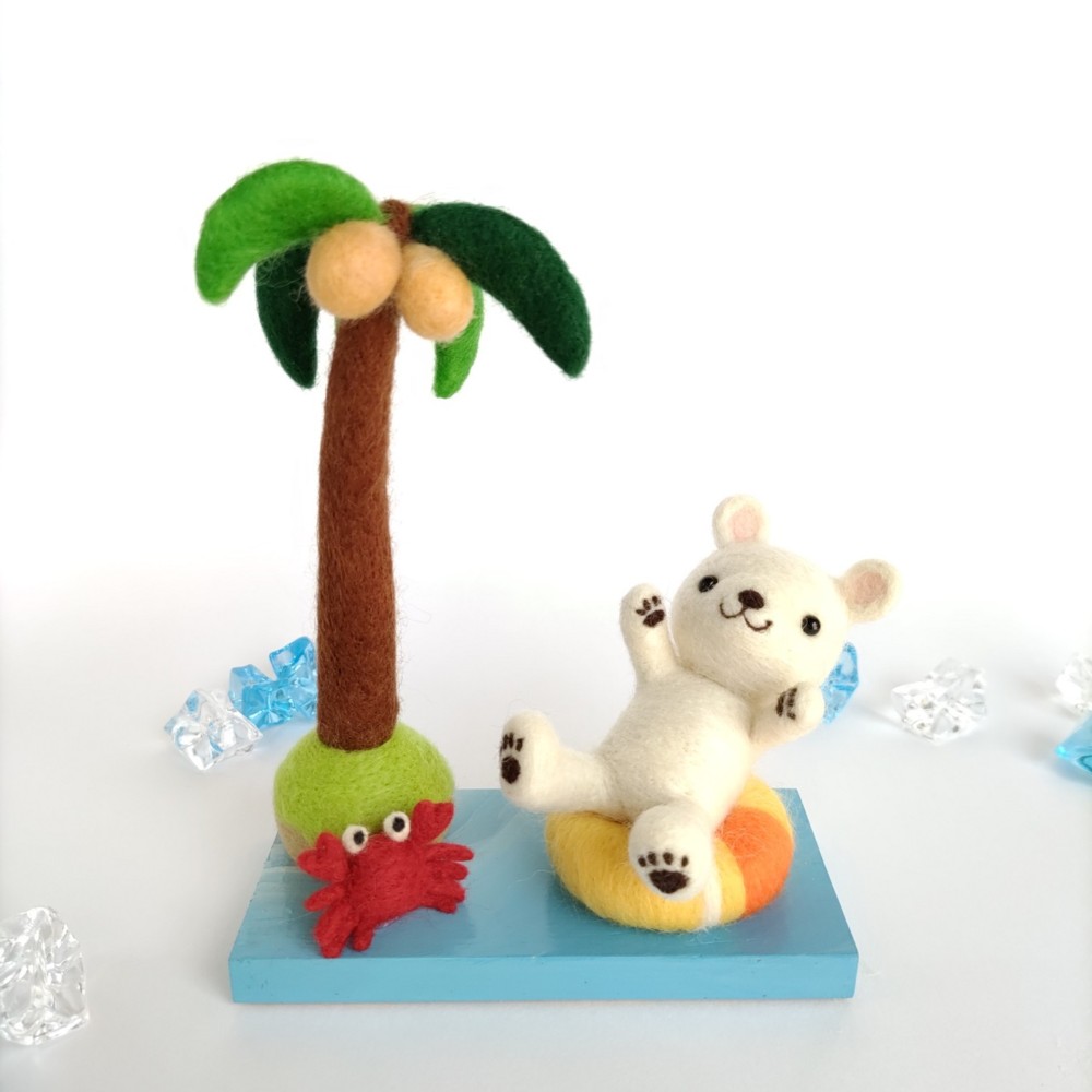 夏！しろくまさんとヤシの木☆羊毛フェルト 羊毛フェルト nico*2 通販