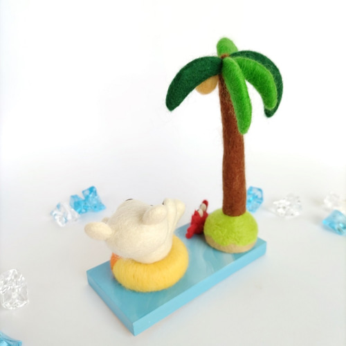 夏！しろくまさんとヤシの木☆羊毛フェルト 羊毛フェルト nico*2 通販