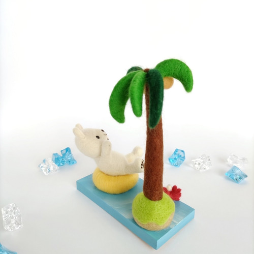 夏！しろくまさんとヤシの木☆羊毛フェルト 羊毛フェルト nico*2 通販