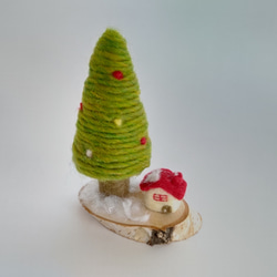 【受注制作】クリスマスツリー＆小さいお家☆羊毛フェルト 6枚目の画像