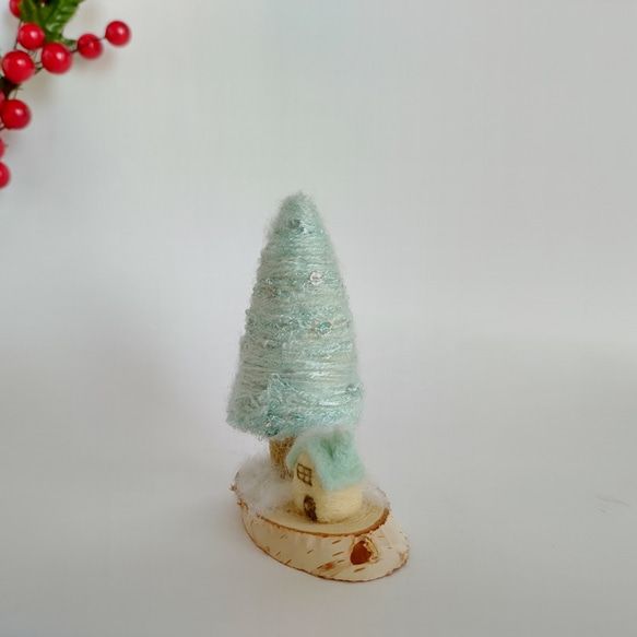 【受注制作】クリスマスツリー＆小さいお家☆羊毛フェルト 7枚目の画像
