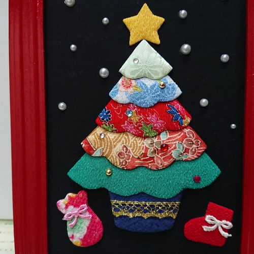 和のクリスマス クリスマスツリー ちりめん押し絵 その他