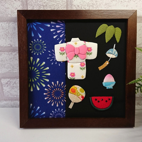 ☆夏祭り・花火・ミニチュア・フォトフレーム・着物・吊るし飾り・飾り・チャーム☆ ☆夏祭り・花火・ミニチュア・フォトフレーム・着物・吊るし飾り