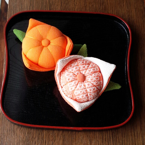 ちりめん細工✳︎シマエナガ ちりめん細工の根付けシマエナガ