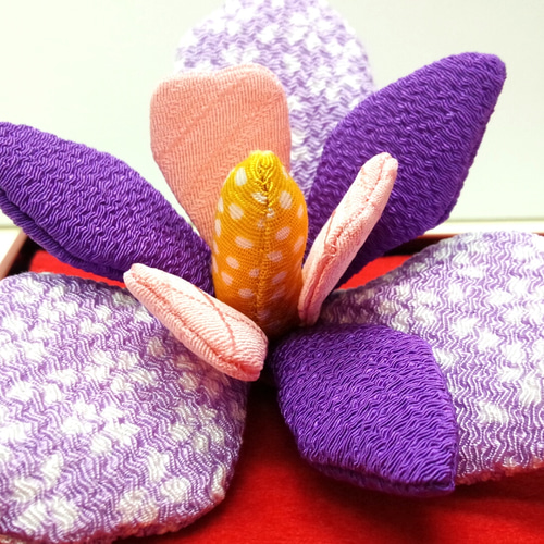 絹ちりめん　染色　額絵　あやめ　菖蒲 絹ちりめん 染色 額絵 あやめ 菖蒲 - メルカリ